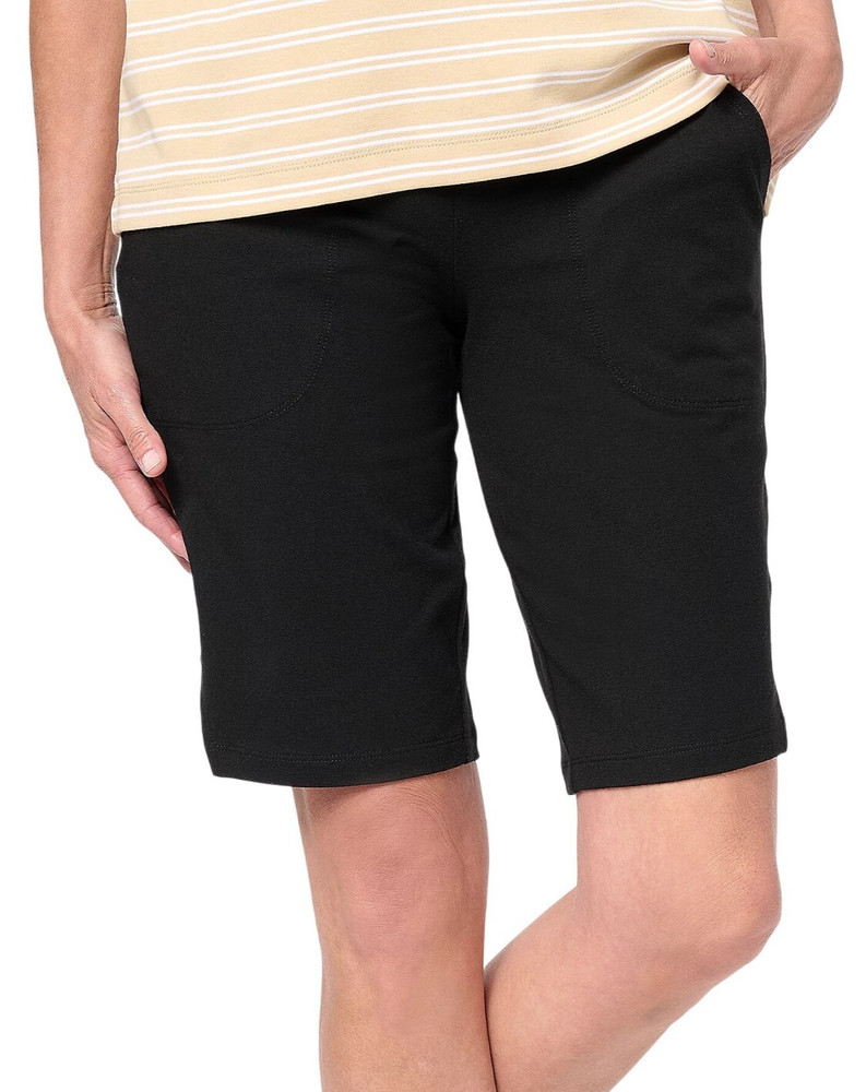Wicked by Women with Control Regular Bermuda Shorts w/ Side Slits Black SP A6019