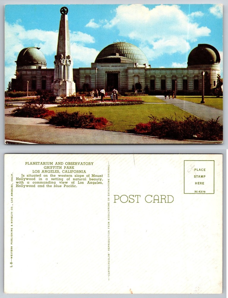 Griffith Observatory Los Angeles CA Vintage Postcard Planetarium Mount Hollywood