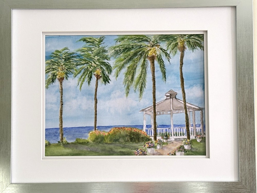 original watercolor painting 10x13 with 12x16 frame