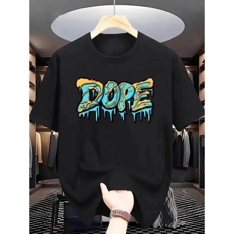 Vibrant Men's Dope Drip Graffiti Graphic T-Shirt Streetwear Hip Hop Tee