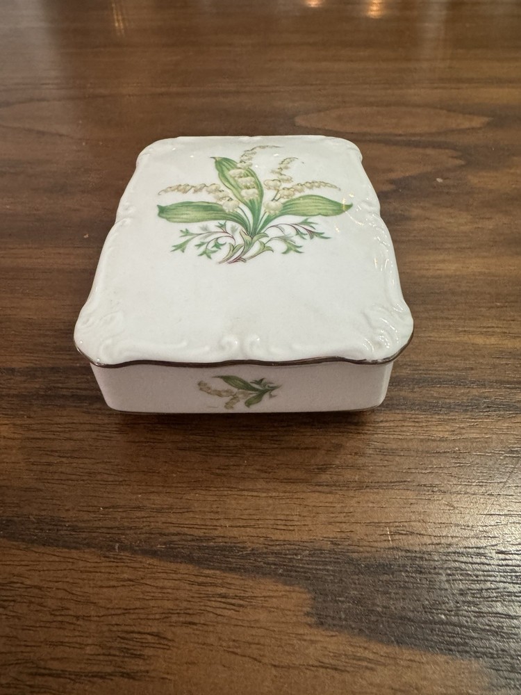 VTG Porcelain Trinket Box Lily of the Valley Royal Heidelberg Bavaria Germany