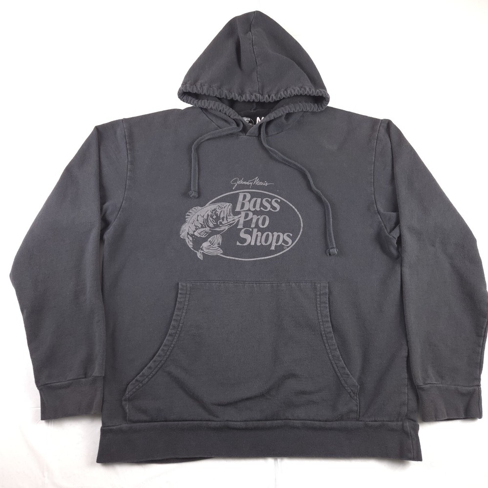 Bass Pro Shops Sweatshirt Men's Size Medium Black Hoodie Bass Fishing Hunting