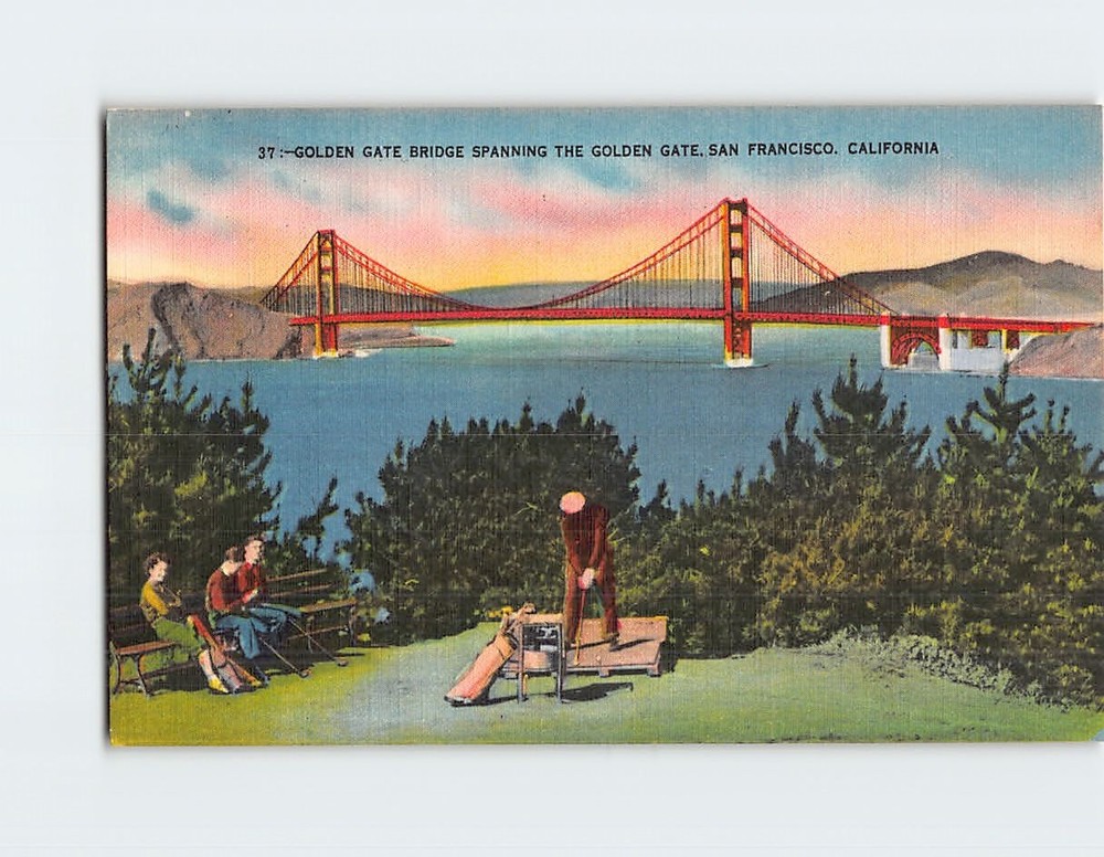 Postcard Golden Gate Bridge San Francisco California USA