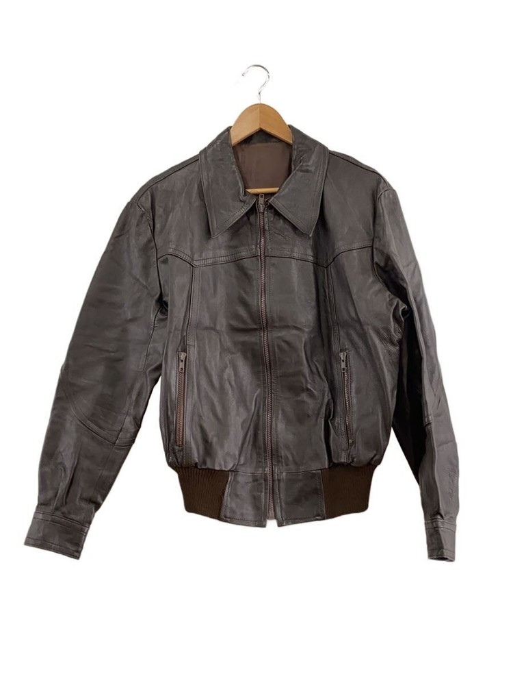 Leather Jacket Blouson/52/Leather/Brw/Plain 3503