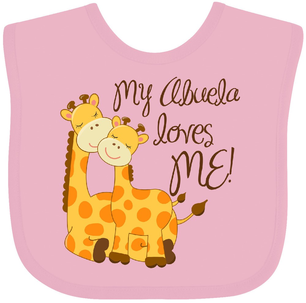 Inktastic My Abuela Loves Me! Baby Bib Grandma Giraffe Loved By Clothing Infant-image