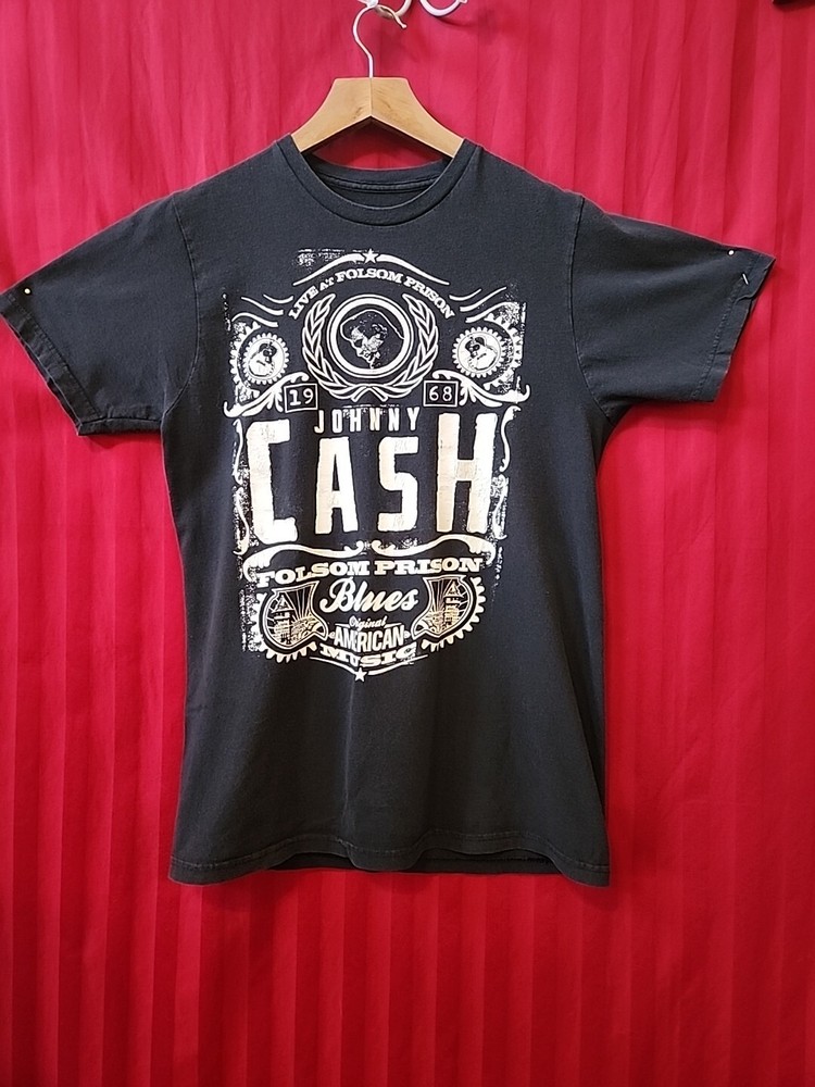 Johnny Cash Live At Folsom Prison Blues  Black T-shirt Shirt  M  Zion