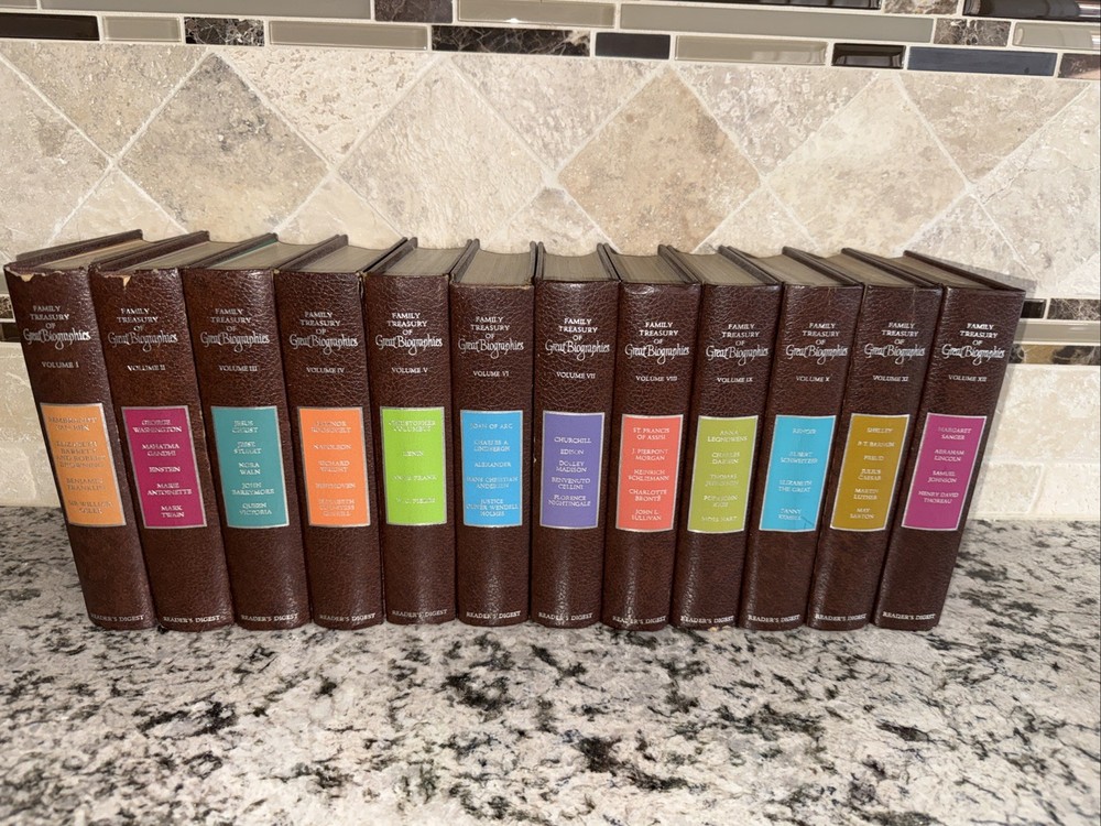 Reader's Digest Full 12 Vol. Set Treasury of Great Biographies 1st Edition 1970