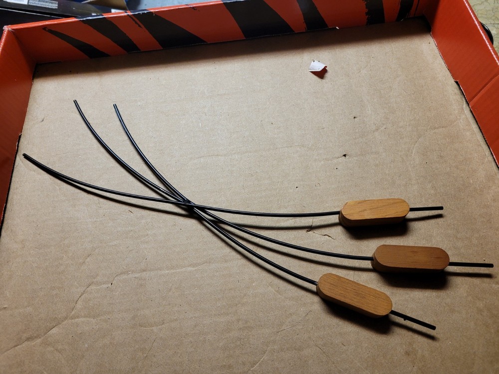 Set of 3 Wood and Metal Collectible Objects Brown Black