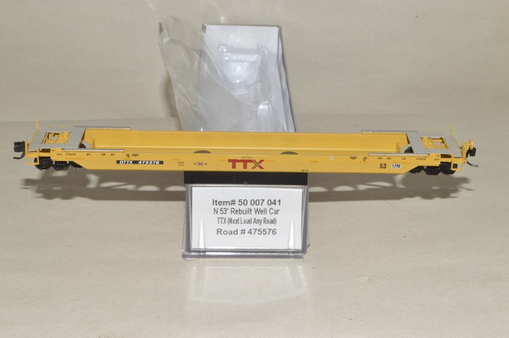 N Atlas 53' Rebuilt double stack containers well car TTX Trailer Train 475576