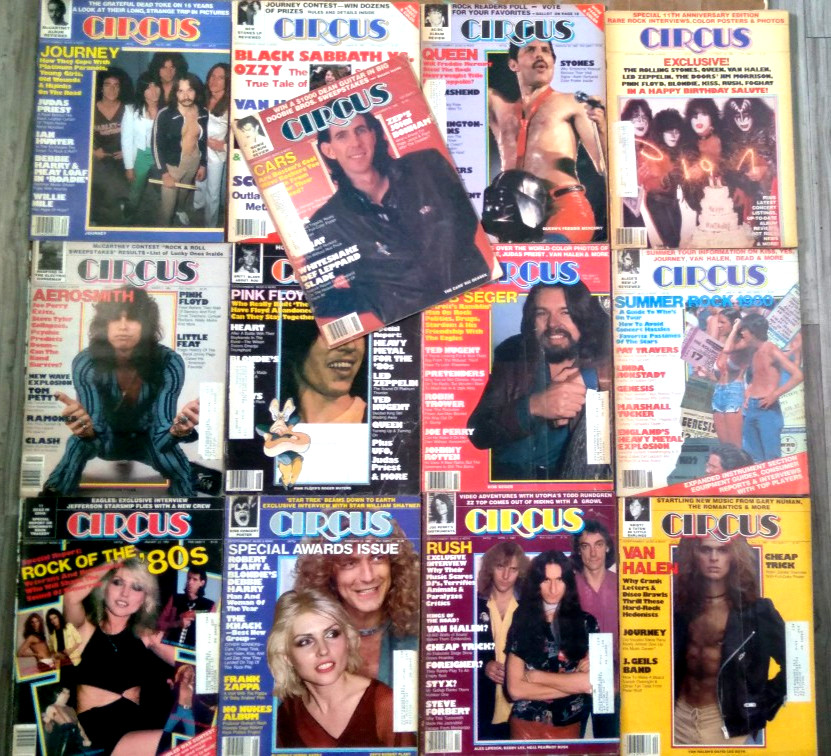 Vintage 1980 Circus Magazines Lot Of 13 Magazines Kiss Blondie Tyler Rush Queen