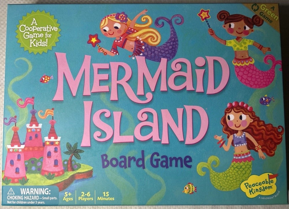 Mermaid Island Board Game Complete Peaceable Kingdom Cooperative Kids Game