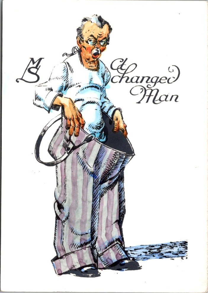 Vintage 1940s Max Salzmann Comic Gentleman Art Postcard [AA]