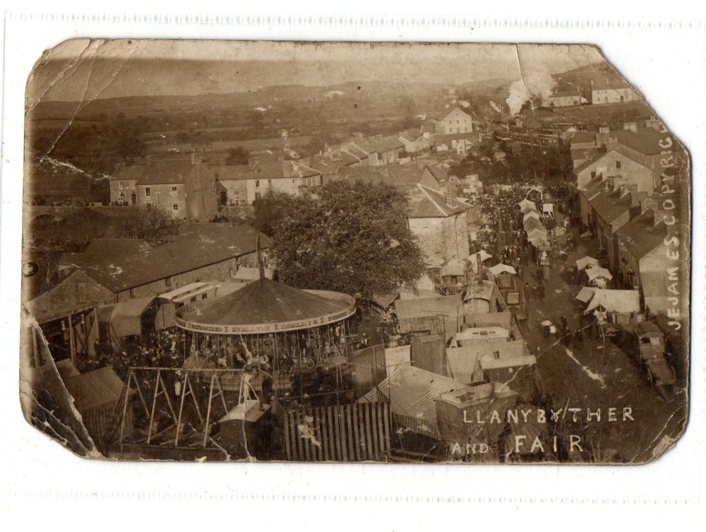 fairground Llanbyther Carmarthenshire South Wales Early RPPC ref 71