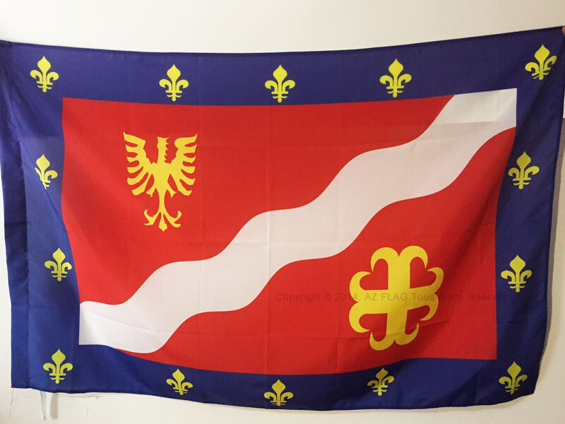 VAL D'OISE FLAG 3' x 5' for a pole - FRENCH DEPARTMENT - FRANCE FLAGS 90 x 150 c
