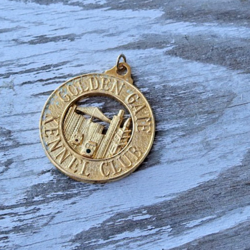 Vintage Kennel Club Dog Show Medal Badge Coin Medallion Golden Gate Pendant LOOK