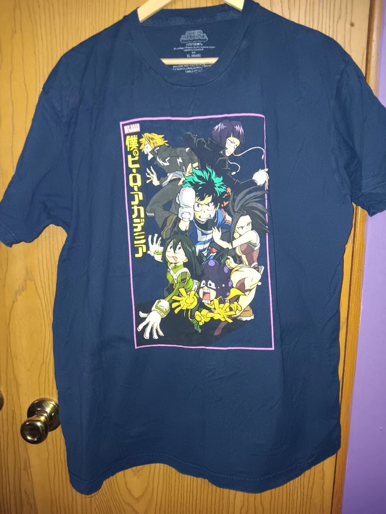 My Hero Academia Graphic Tee Shirt Mens XL 46/48 Navy Blue Anime Short Sleeve TV