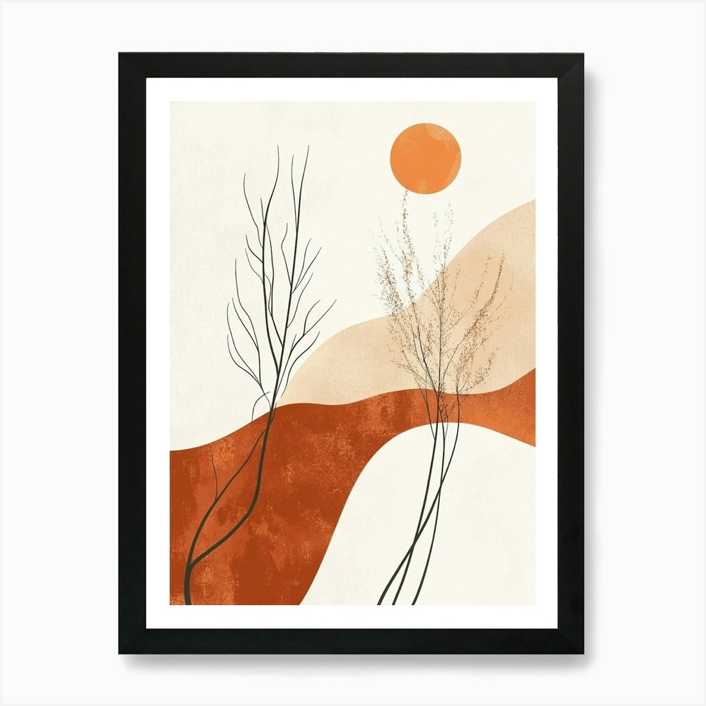 Autumn Trees Framed Canvas Print Wall Art Picture Poster