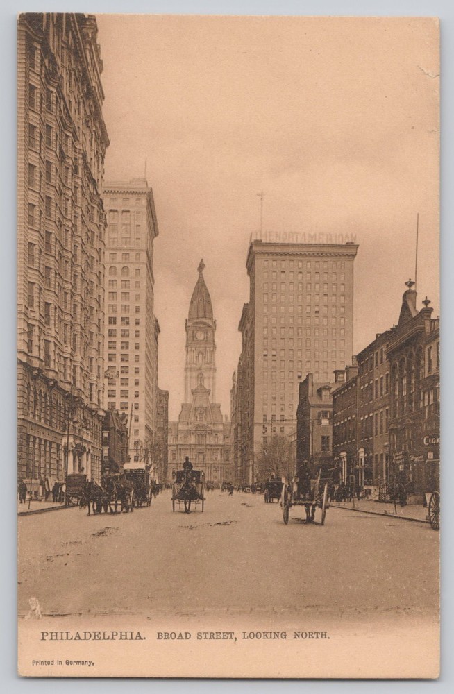 Philadelphia Pennsylvania PA Broad Street early 1900s Antique Postcard