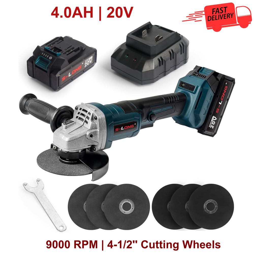 20V Brushless Cordless Angle Grinder with 4-1/2 Inch Cutting Wheels 9000 RPM