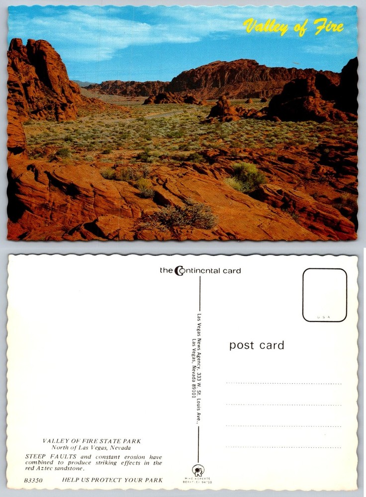Valley of Fire State Park Nevada Scenic Red Rock Landscape Postcard