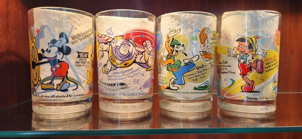 McDonald's Collectable 100 Years of Magic Character Glasses - Set Of 4