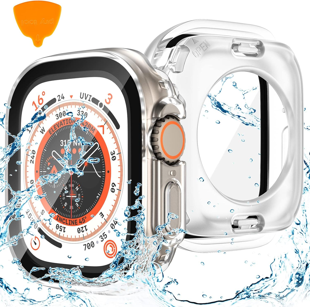 2 in 1 Waterproof Case for Apple Watch Ultra Ultra2 2024 Screen Protector 49Mm,