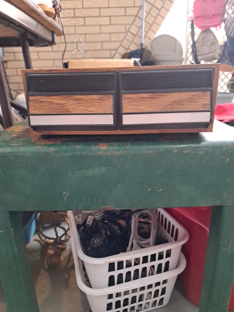 Vintage 2 Drawer 28 Cassette Tape Storage Holder Organizer Faux Wood Grain 80s