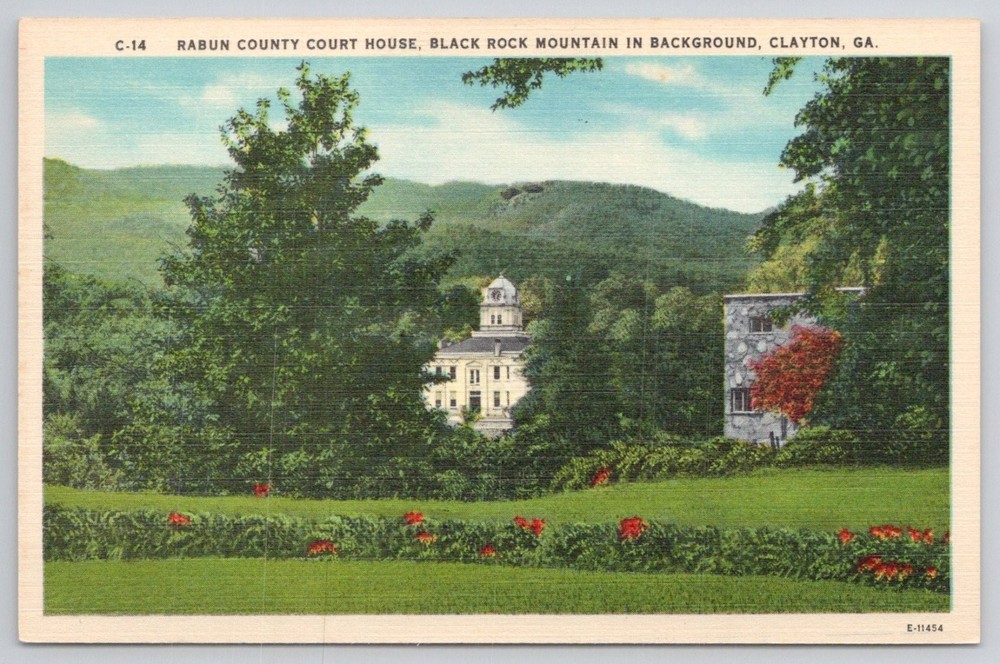 Rabun County Court House Black Rock Mountain Clayton GA Postcard