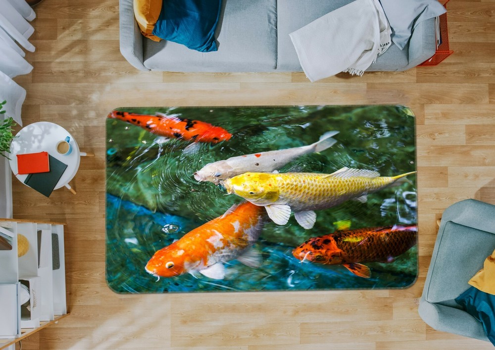 3D Color Goldfish O3119 Animal Non Slip Rug Mat Elegant Photo Carpet Fay