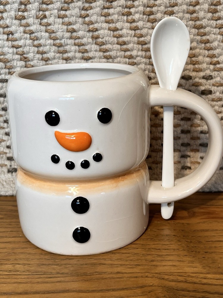 Marshmellow snowman mug with spoon by Marketplace Gift Hot Chocolate
