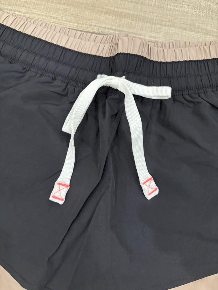 For Movement Women's Athletic Skort Black Beige L Drawstring Elastic Waist