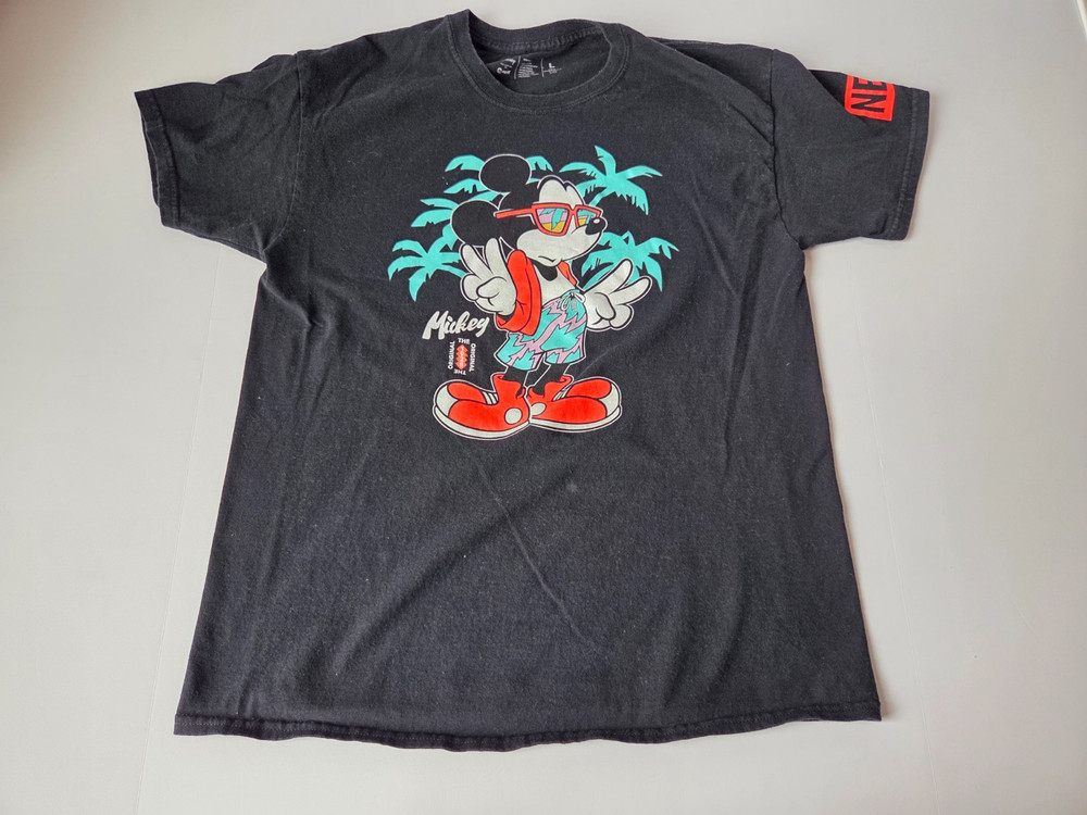 Disney x Neff Mickey Mouse Black Graphic T-Shirt- Men's Large