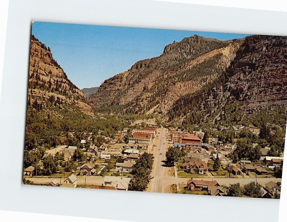 Postcard Aerial View Ouray Colorado