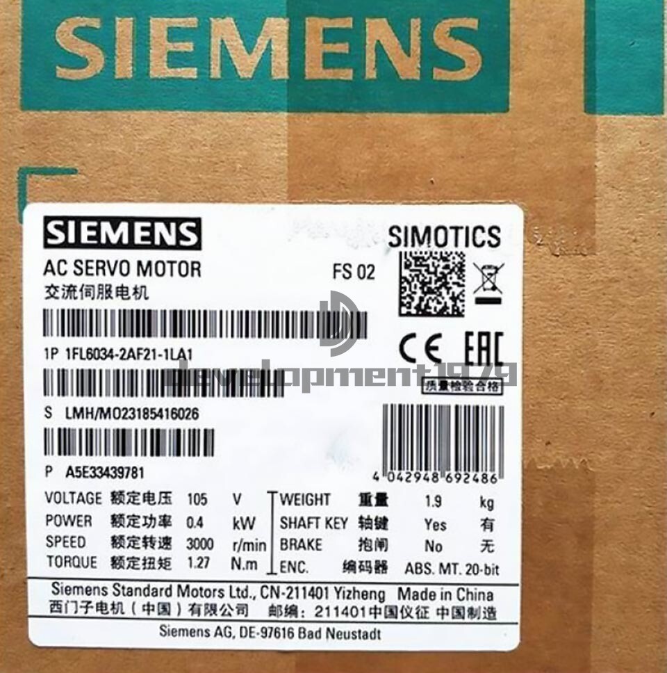1PC NEW Siemens Servo Motor 1FL6034-2AF21-1LA1