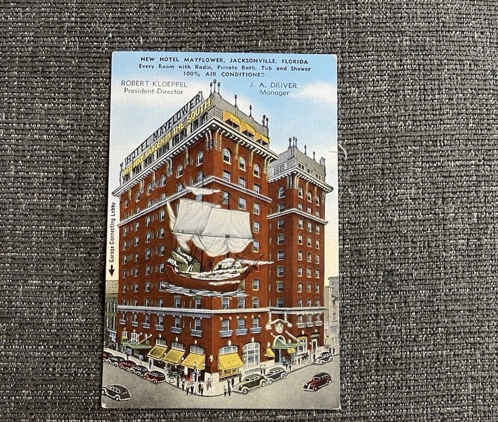 Vintage Linen Postcards Jacksonville, FL~ Hotel Mayflower