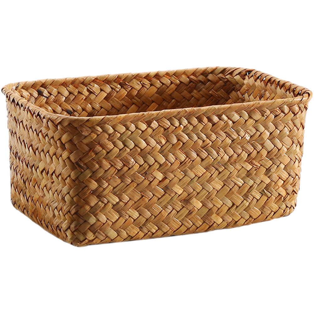 Woven Storage Basket Round Seagrass with Lid Baskets Wicker Tall