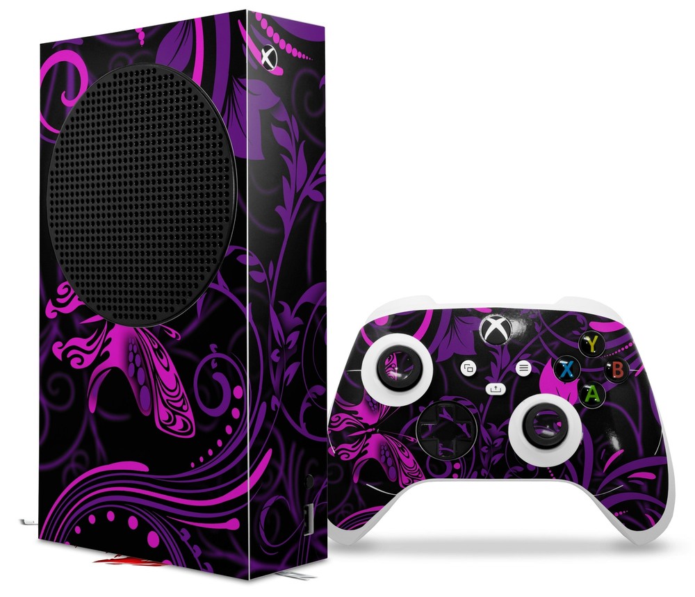 Skins XBOX Series S Console Controller Twisted Garden Purple Hot Pink