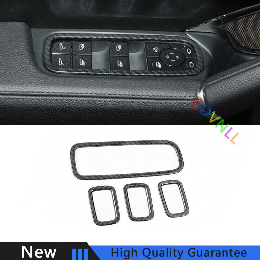 Fit For Porsche Cayenne 2018-2022 Carbon Fiber Window Lock Lift Panel Frame Trim