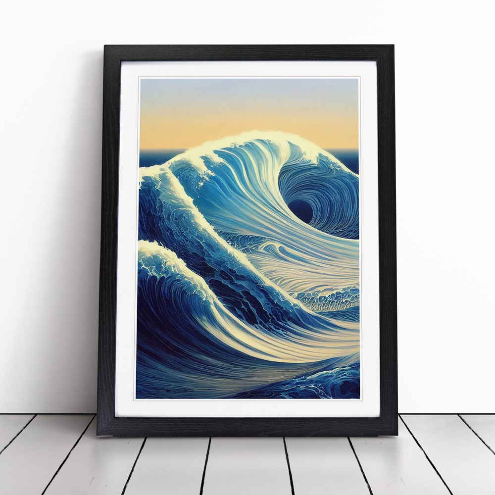 Ocean Wave At Sunrise No.5 Wall Art Print Framed Canvas Picture Poster Decor