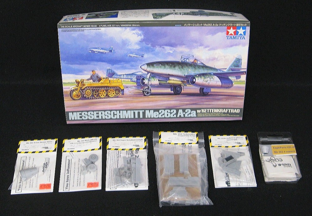 1/48 Tamiya MESSERSCHMITT Me-262A-2a w/KETTENKRAFTRAD + 6 DETAIL SETS *NMIB*