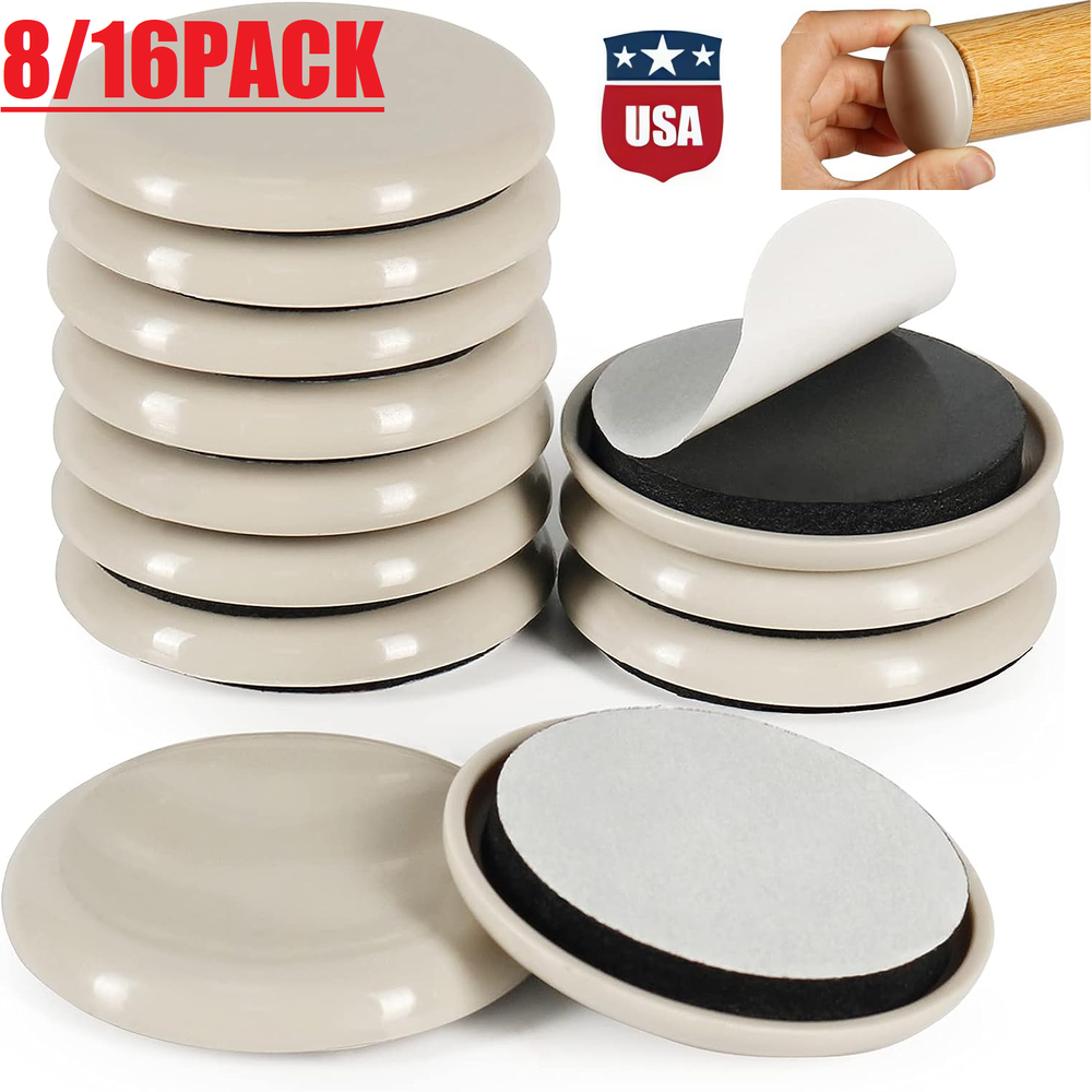 16×Large Magic Moving Sliders Furniture Pad Protector Floor Carpet Anti Slip Mat