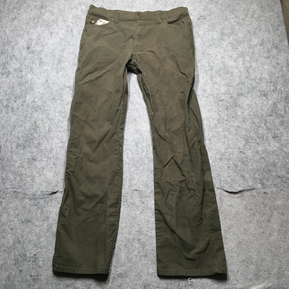 Dickies Pants Mens 33x32 Green Stretch Canvas Carpenter Relaxed Fit Workwear