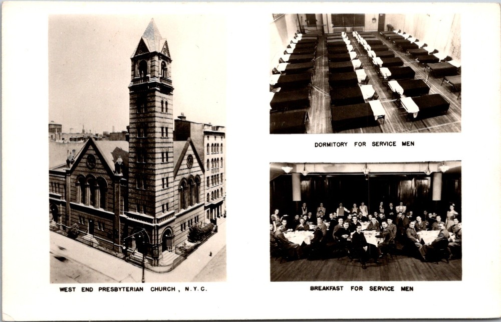 RPPC Postcard West End Presbyterian Church Service Men Accomodations NYC   22466-image