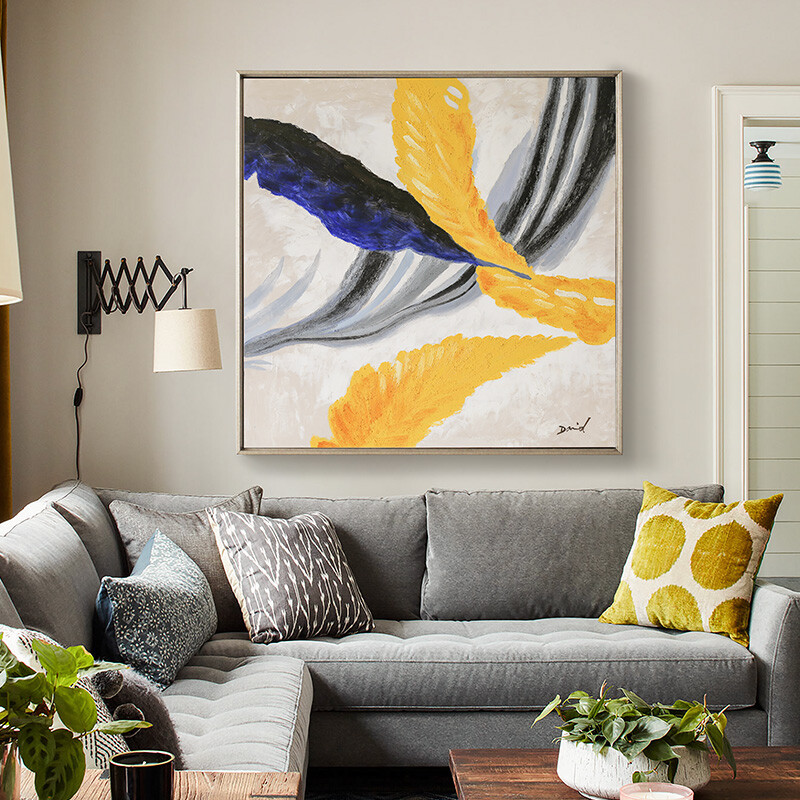 Simple hand painted Oil Painting Abstract Modern Luxury high grade Light