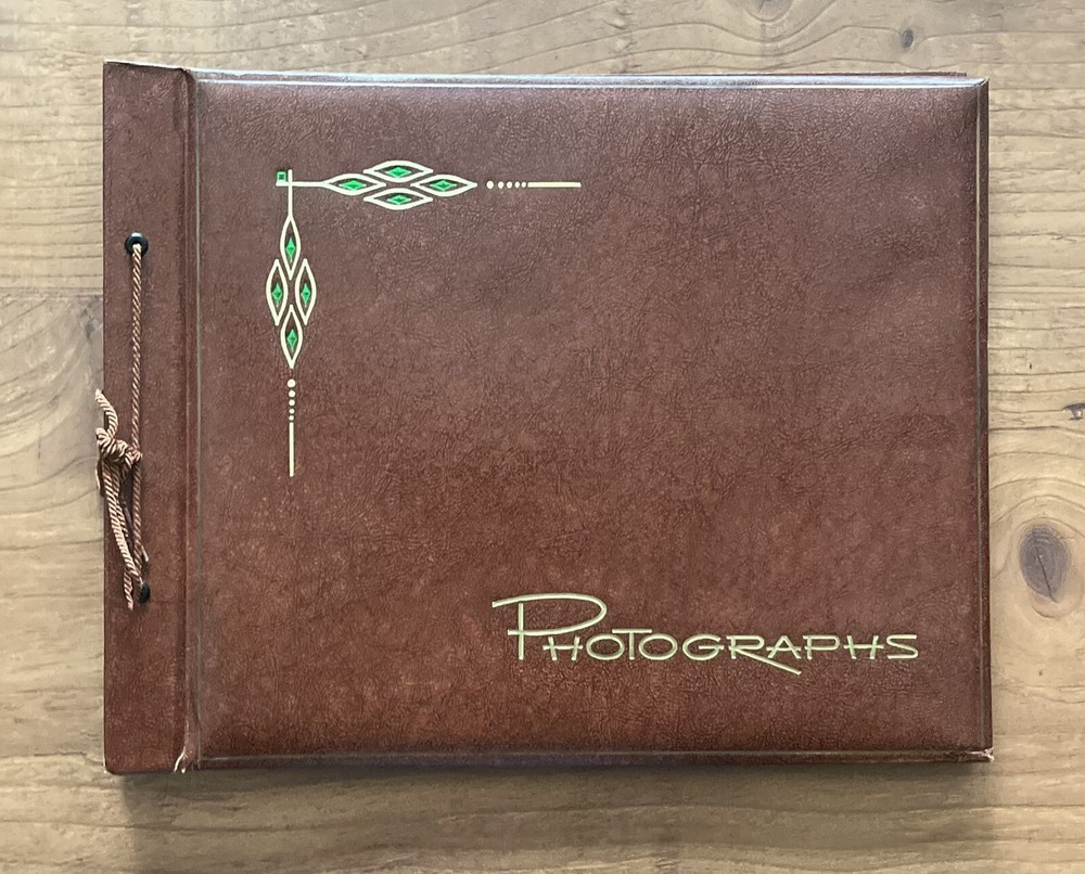 VTG 1960s Herald Brown Gold Green Accents 14x11 Unused Scrapbook Photo Album