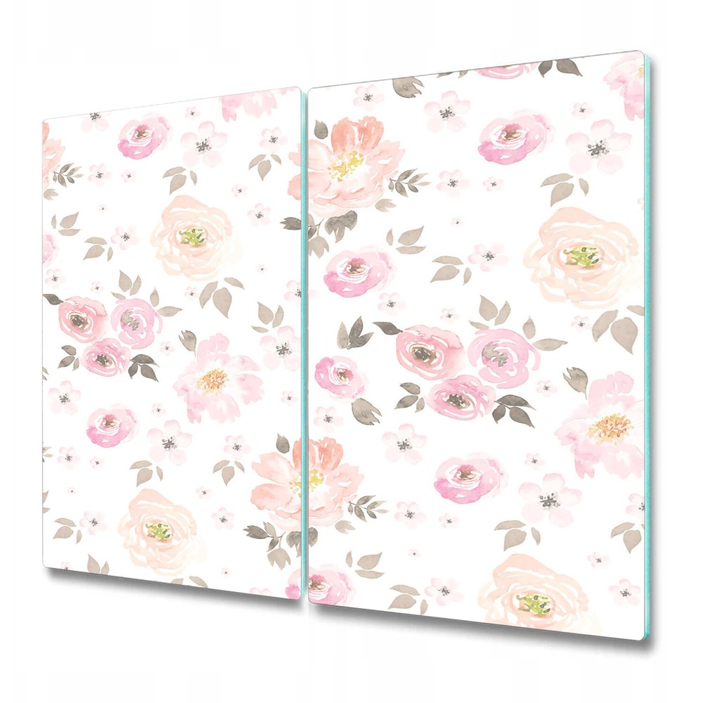 Glass Worktop Saver Kitchen Vintage Floral | Soft Watercolour | 2x30x52