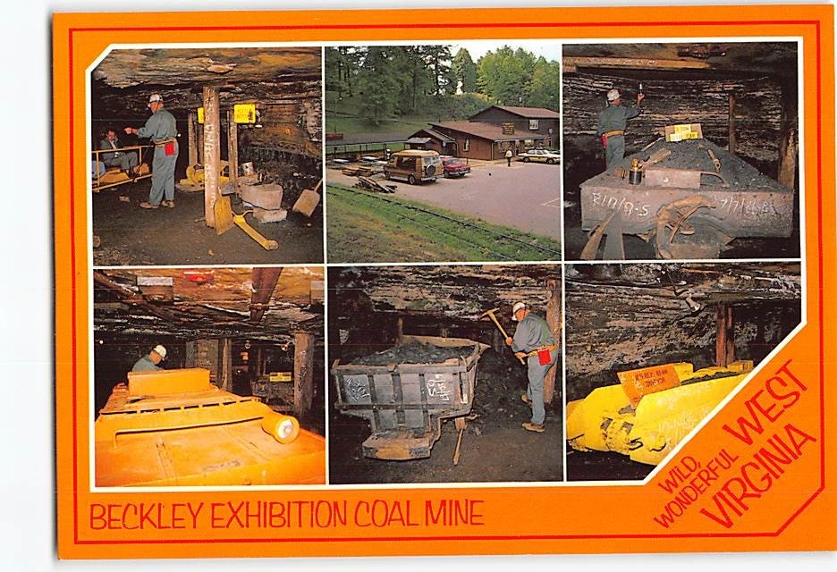 Postcard Beckley Exhibition Coal Mine West Virginia USA