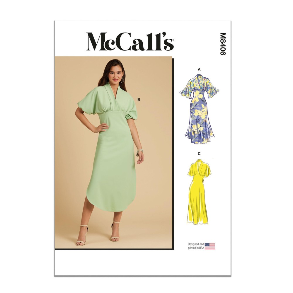 Misses' Empire Waist Dress Sewing Pattern Kit, Design Code M8406, Sizes 6-8-1...