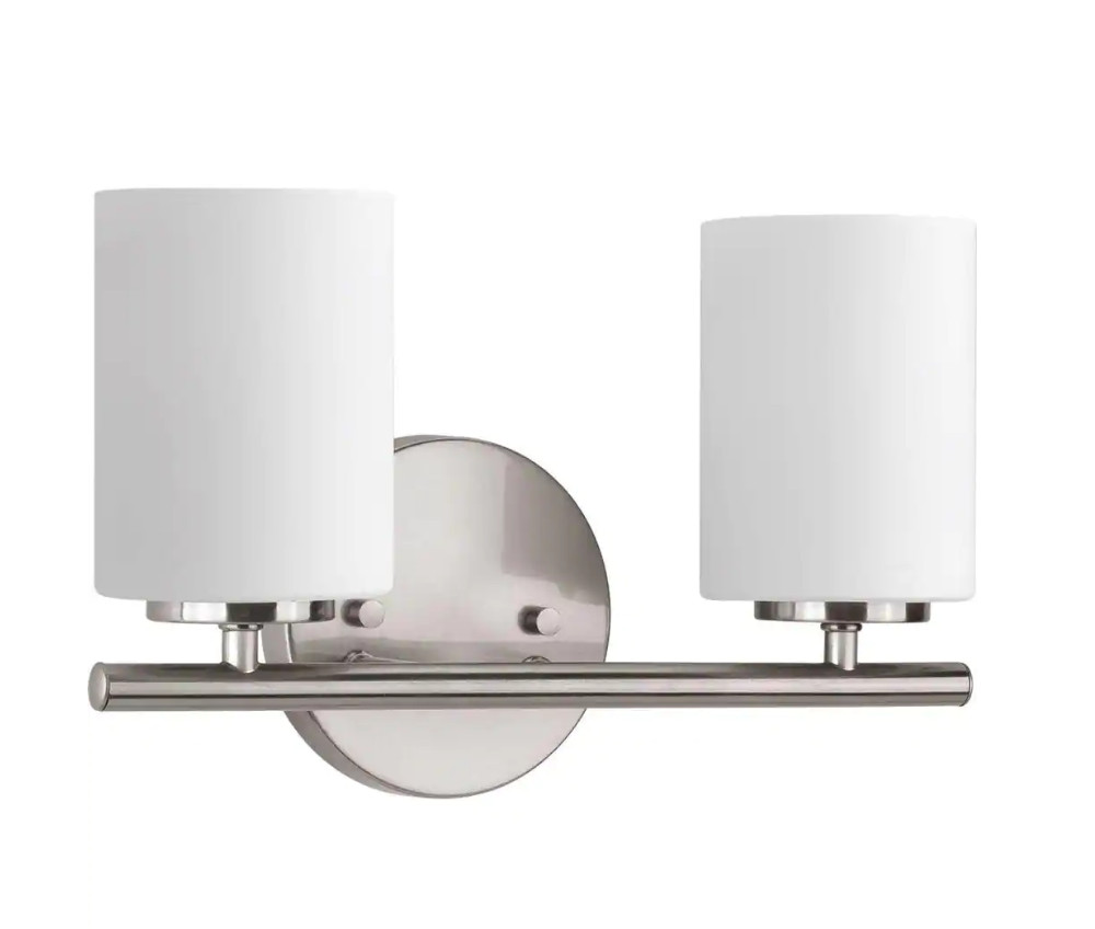 Progress Lighting Replay Collection 13 in. 2-Light Brushed Nickel Vanity Light
