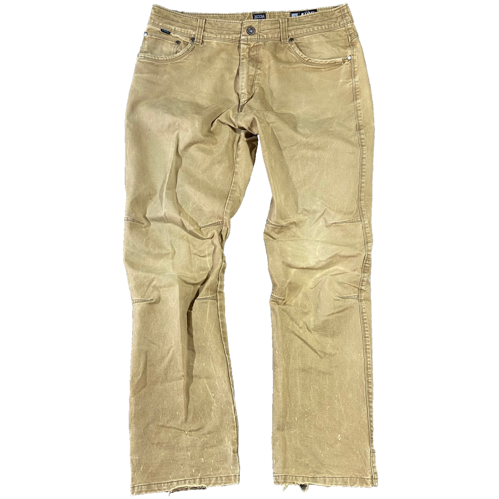 KUHL Mens Khaki Tan Cargo Work Utility Pants Size 36x34 Gorpcore Outdoors Hiking